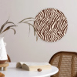 Zebra - Patroon - Zwart - Wit Wandcirkel kunststof plaat 5mm dik klein 188 -sfeer4