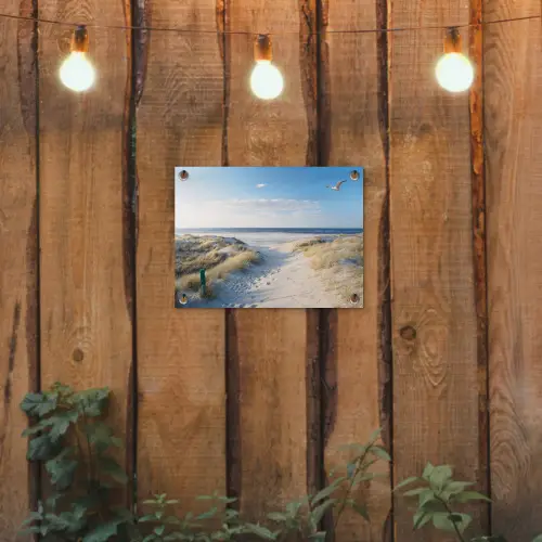 Duin - Meeuw - Strand - Zee - Zon tuinposter los doek klein -sfeer1