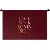 Love your damn self - Kleurrijk - Bordeaux Wandkleed katoen klein -zz3d