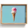 Bolletjes - Schepijs - Hoorntje - Blauw Dienblad Rechthoek middel -z3d_shopping