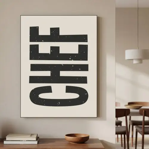 Vintage - Chef - Japandi - Zwart Textielframe zwart klein -sfeer2