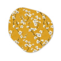 Bloesemtak - Aquarel - Geel Wandcirkel Organisch Forex 3mm klein 629 -3d