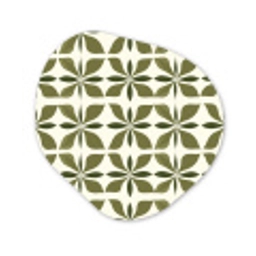 Botanisch - Retro - Groen Wandcirkel Organisch Forex 3mm klein 629 -3d