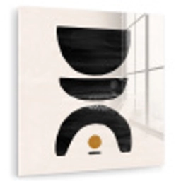 Abstract - Halve cirkel - Kunst - Zwart wit plexiglas 5mm klein -zzzproduct_nieuw