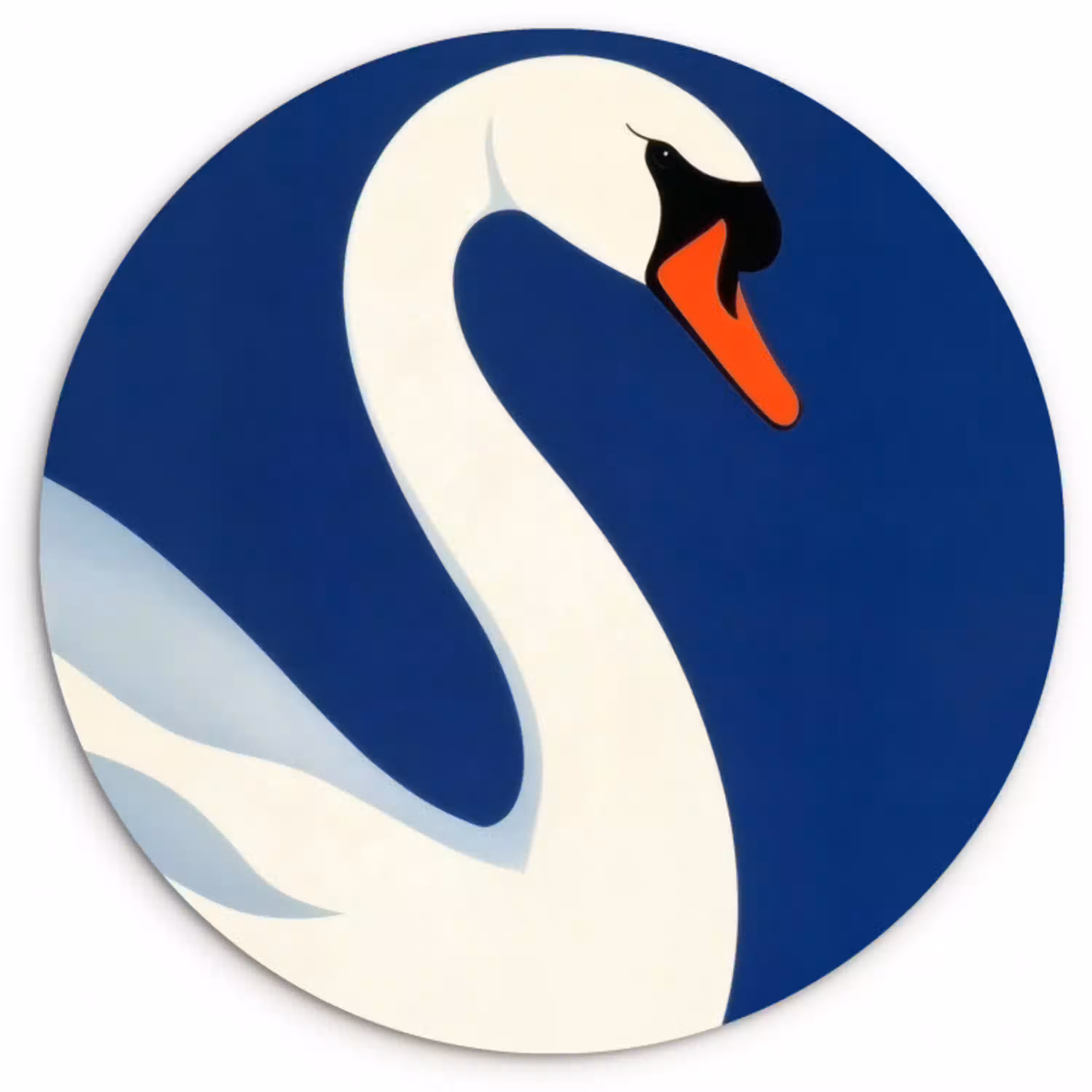 Zwaan - Wit - Snavel - Illustratie Wandcirkel plexiglas klein -3d