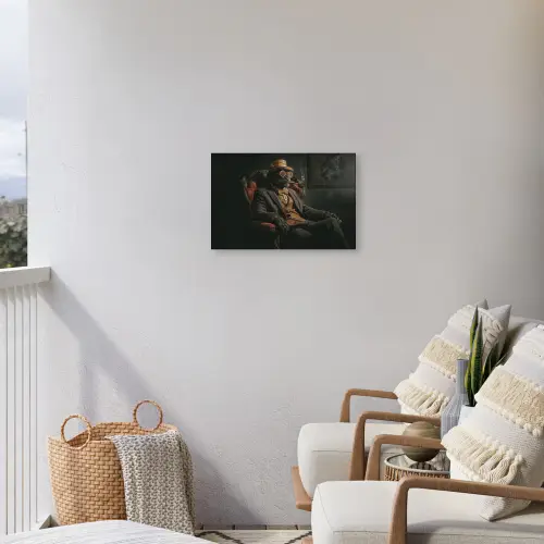 Kat - Pak - Oranje - Sigaar Tuinposter op houten frame 2 cm dik klein -sfeer1