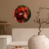 Vrouw - Drankenfruit - Rozen Wandcirkel behangsticker klein -sfeer1