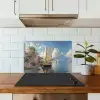 Zeilschip - Huizen - Kade - Zee keuken achterwand spatscherm klein -sfeer2