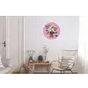 Bloemen - Quote - Kaartje - Kleurrijk Wandcirkel aluminium klein -woonkamer