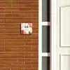 Abstract oranje - Modern Naambord Vierkant klein -sfeer3-XS