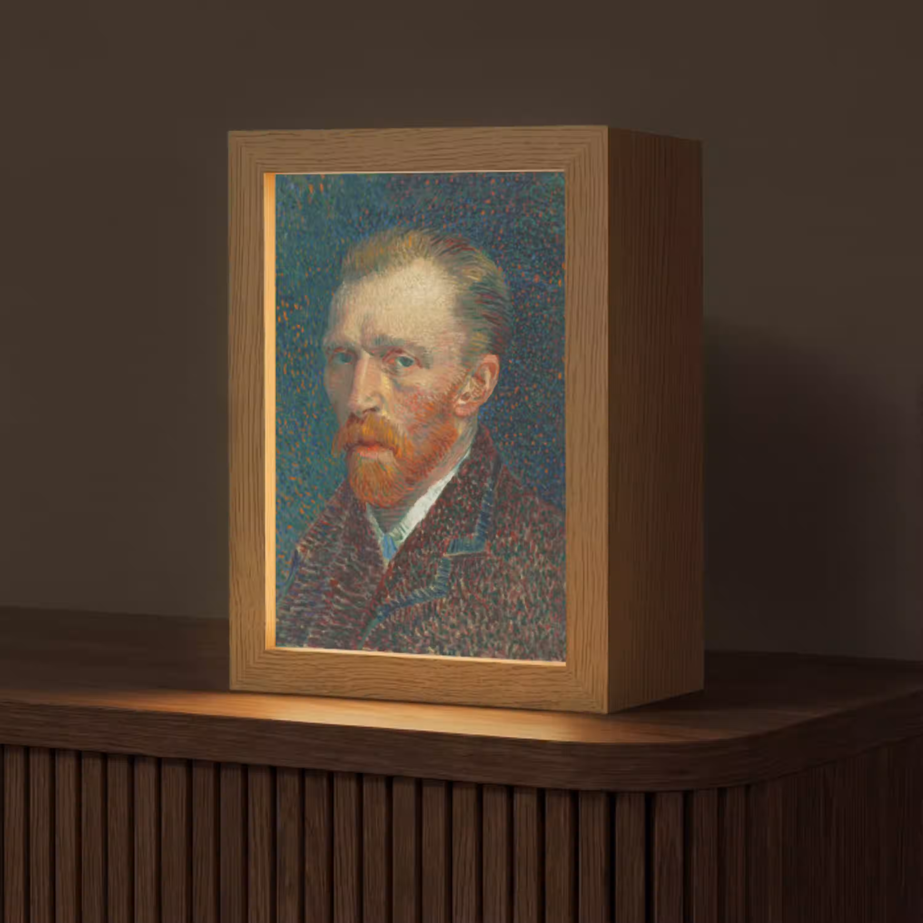 Kunst - Van Gogh - Oude meesters - Zelfportret Light Box met kabel (Tafellamp) klein -z3d_website