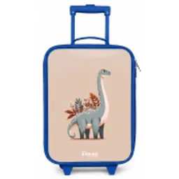 Blauwe dinosaurus op een beige achtergrond Kinderkoffer - Blauw klein -zz3dotto