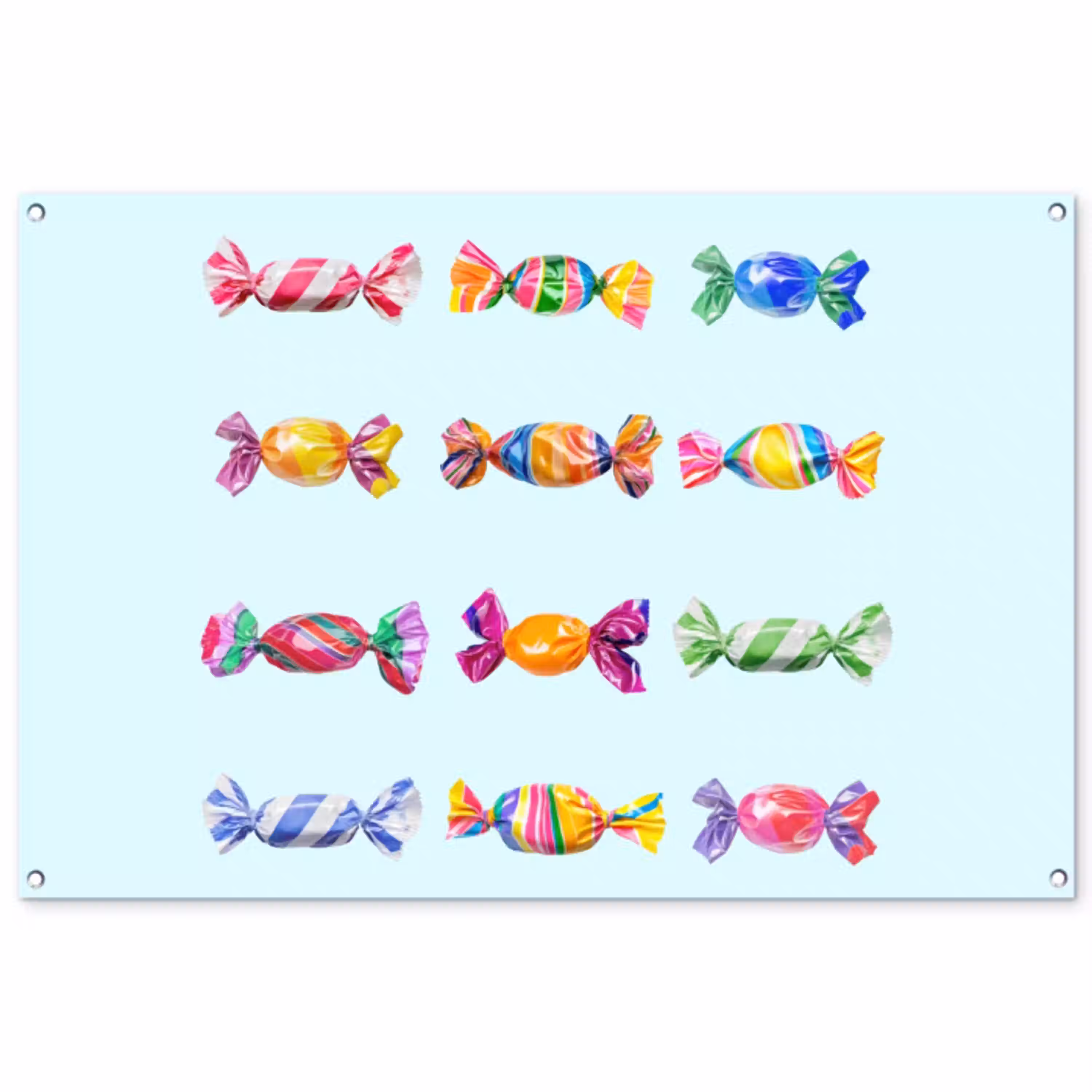 Snoepjes - Realistisch - Kleurrijk tuinposter los doek groot -3d