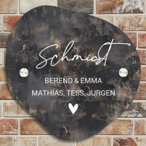 Verweerd metaal - Sierlijk Naambord Organisch middel -sfeer10