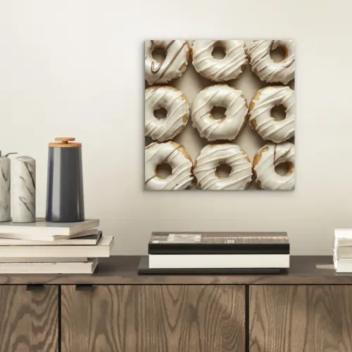 Donuts - Chocolade - Wit - Beige aluminium wit klein -sfeer1