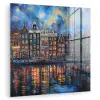 Grachten Amsterdam - Huizen - Stad - Kleurrijk plexiglas 5mm klein -zzzproduct_nieuw