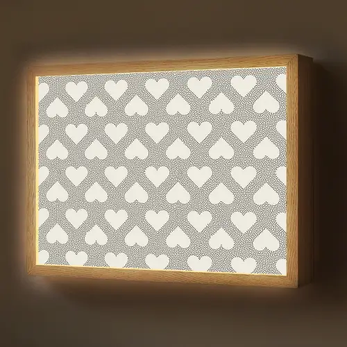 Stippen - Hart - Zwart - Wit Light Box met batterij (Wandlamp) middel 907 -z3d_website