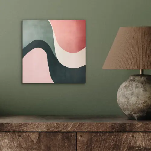Abstract - Golven - Sierlijk - Roze aluminium wit klein -sfeer2