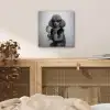Poedel - Spiegel - Zwart - Wit aluminium wit klein -sfeer3