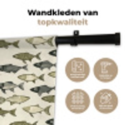 Vissen - Klassiek - Groen Wandkleed katoen klein 269 -sfeer2