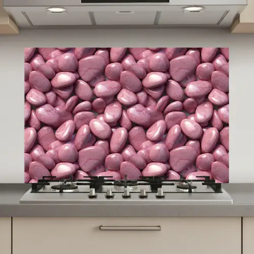 Roze - Glanzende - Stenen keuken achterwand spatscherm klein 900 -3d_website