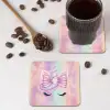 Eenhoorn - Glitters - Regenboog - Pastel onderzetter kurk middel -sfeer2