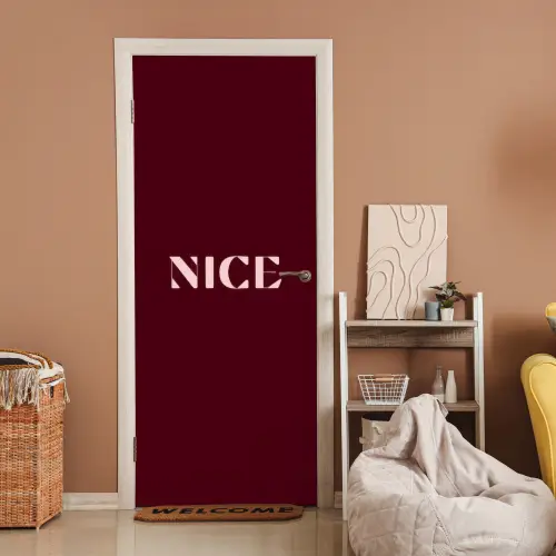 Nice - Bordeaux - Roze deurposter klein -sfeer1