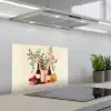 Wijnflessen - Takken - Sinaasappels keuken achterwand spatscherm klein -3d_schuin