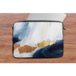 Abstract - Acryl - Blauw - Goud - Elegant laptophoes neopreen klein -tafel