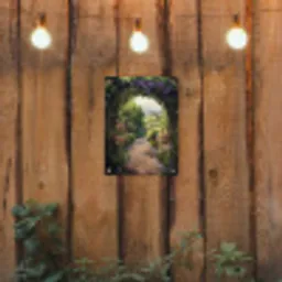Doorkijk - Landschap - Bloemen - Tuinboog - Natuur tuinposter los doek klein -sfeer1