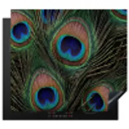 Pauwenveren - Klassiek - Groen Inductie beschermer vinyl 3mm middel -3d