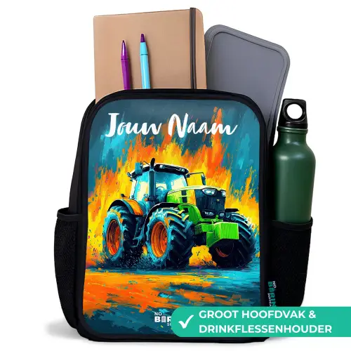 Abstract - Tractor - Groen Rugzak - Zwart middel -inhoud_NL