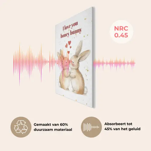 Liefde - Rood - konijn PET vilt klein -USP_NL