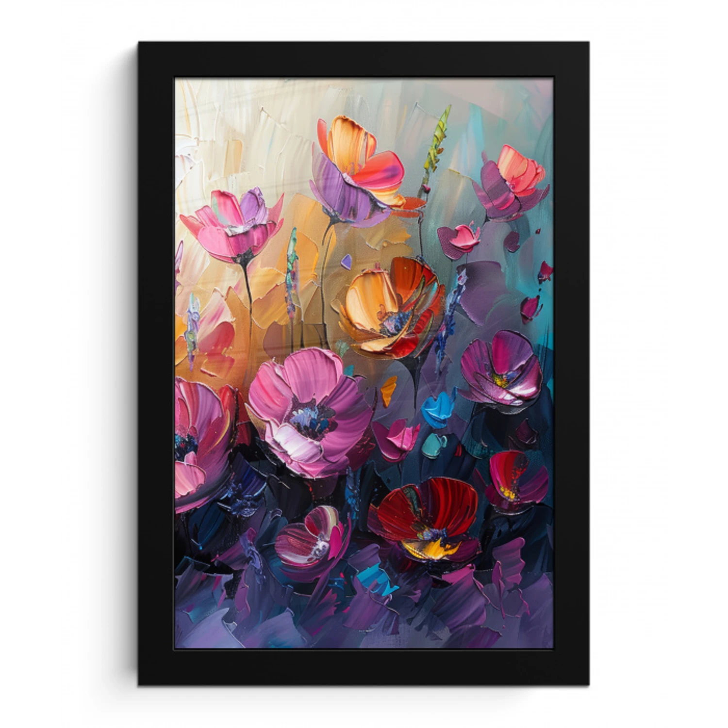Bloemen - Botanisch - Kunst - Roze - Natuur fotolijst zwart zonder passe partout klein -3d