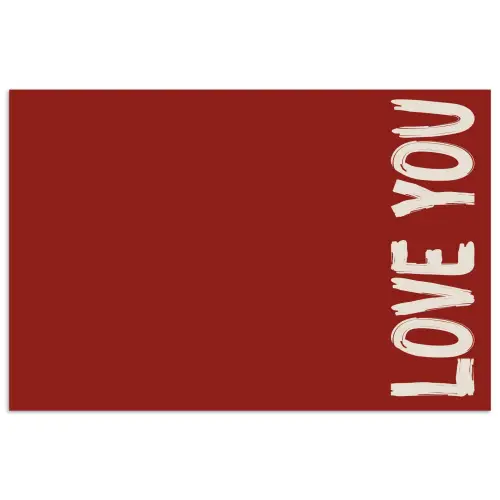 Schuin - Loveyou - Rood poster papier klein -3d