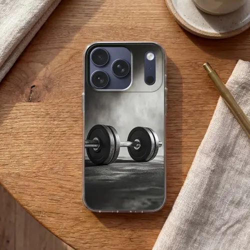 Halter - Gewichten - Zwart Telefoonhoesje iPhone 17 Pro klein -sfeer1