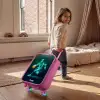 Basketbalspeler in neon dribbelactie Kinderkoffer - Roze klein -sfeer1