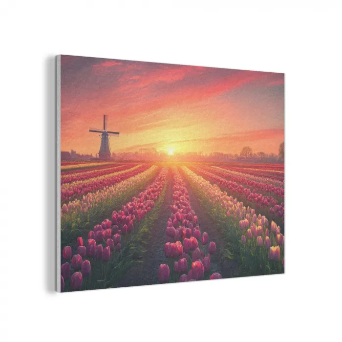 Windmolen - Zonsondergang - Landschap PET vilt klein -3d