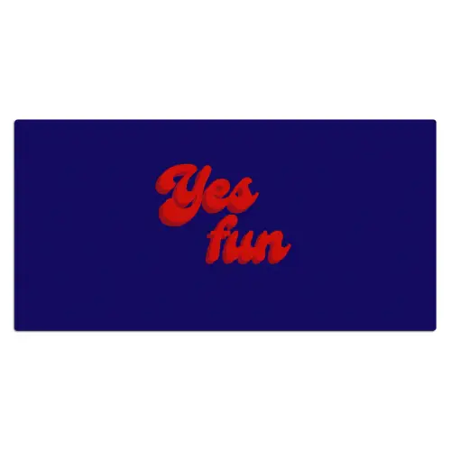 Blauw - Rood - Yes fun - 3D Muismat XXL klein -3d_leeg