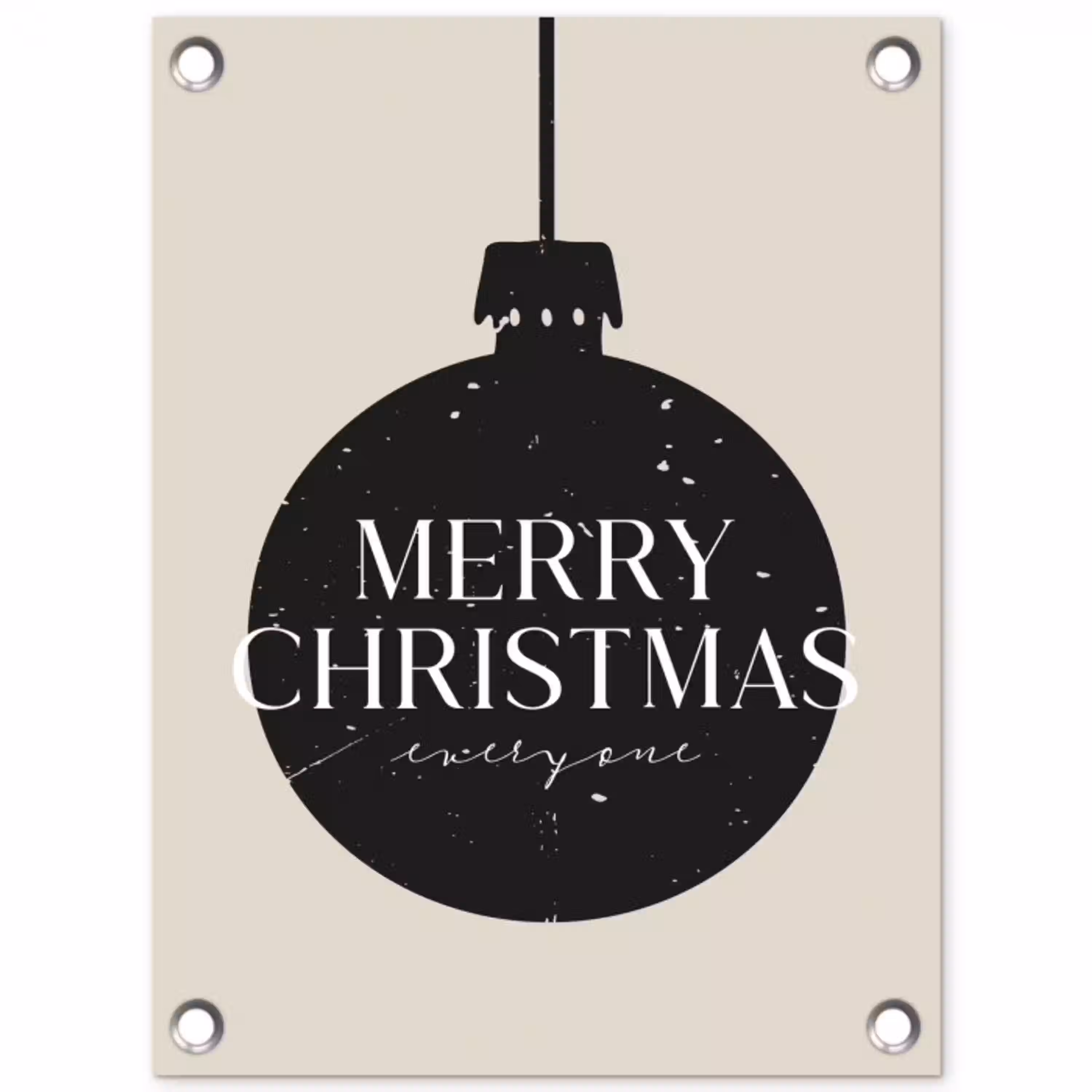 Kerstballen - Japandi - Christmas - Zwarte kerstballen tuinposter los doek klein -3d