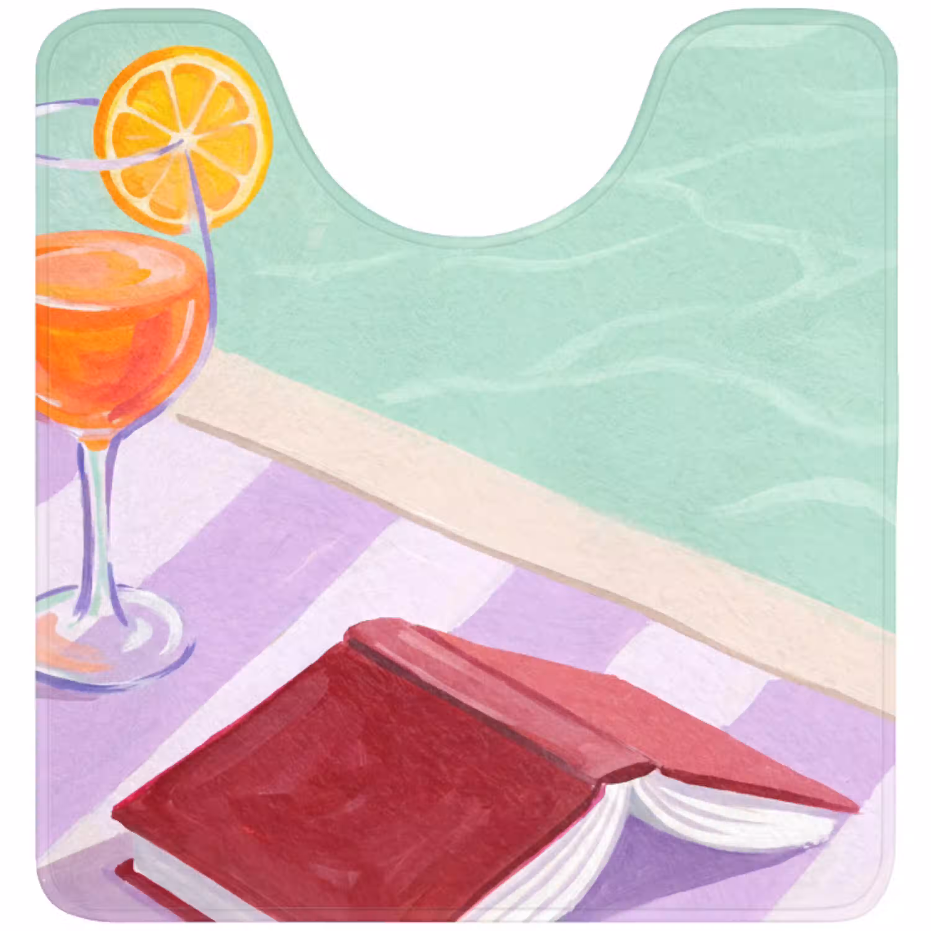 Cocktail - Zwembad - Zomer WCmat U-uitsnede middel -3d