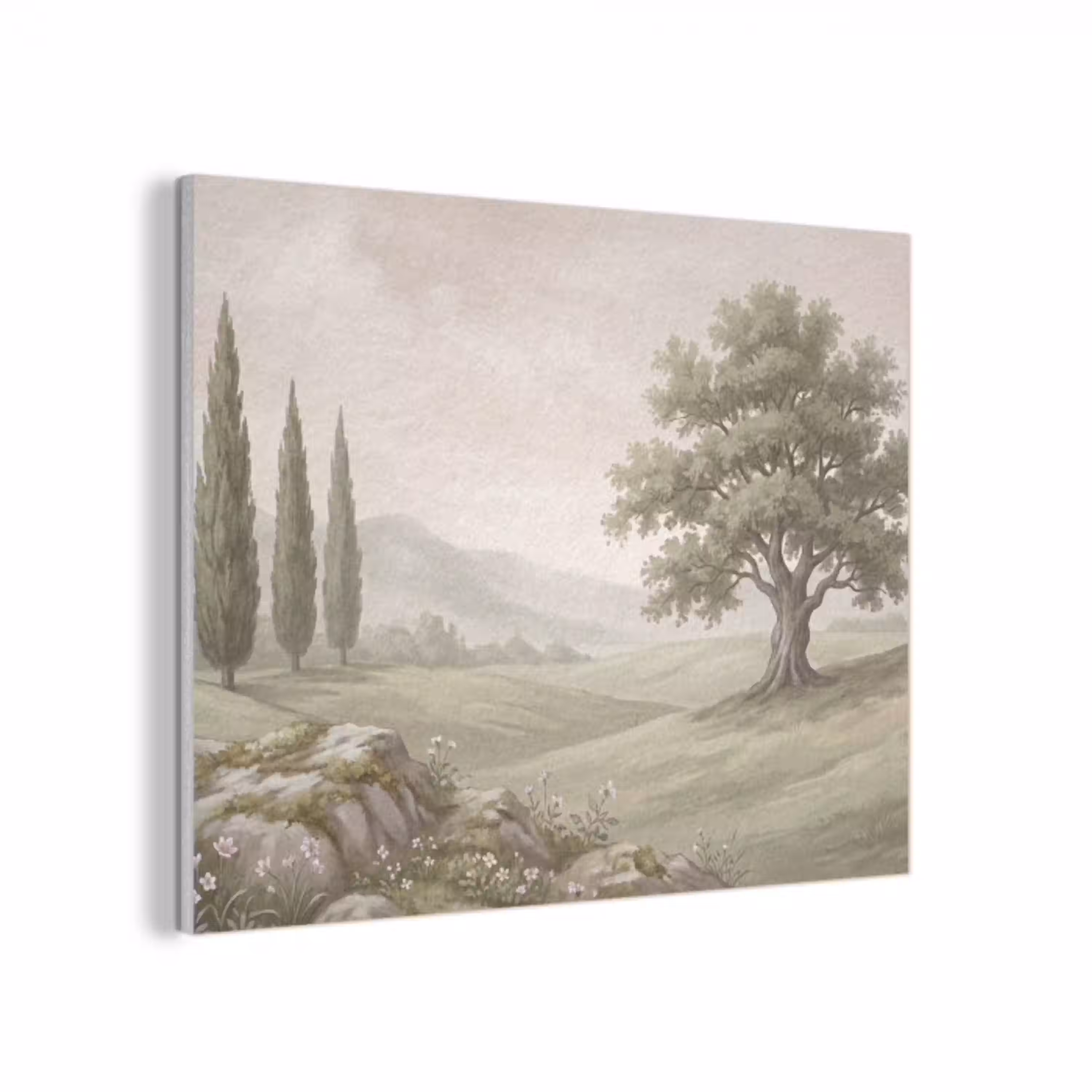 Heuvellandschap - Bomen - Natuur - Groen PET vilt klein -3d