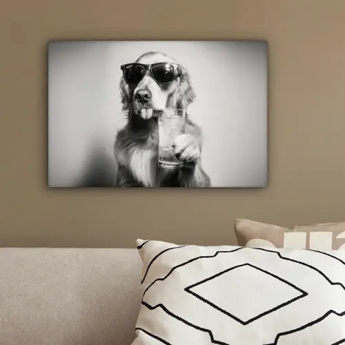 Golden retriever - Hond - Zonnebril - Gkas canvas 2cm klein -sfeer3