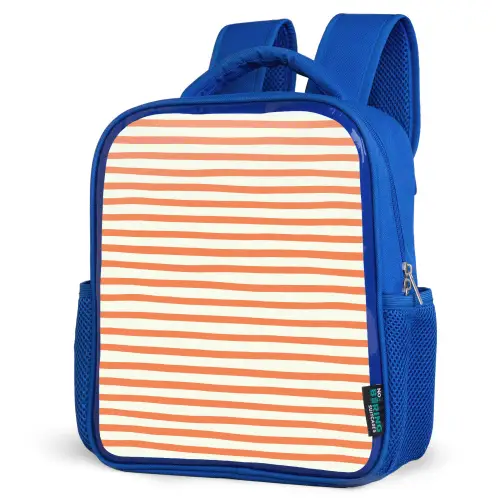 Zee - Dieren - Rood - Strepen Kinderrugzak - Blauw middel 862 -schuin