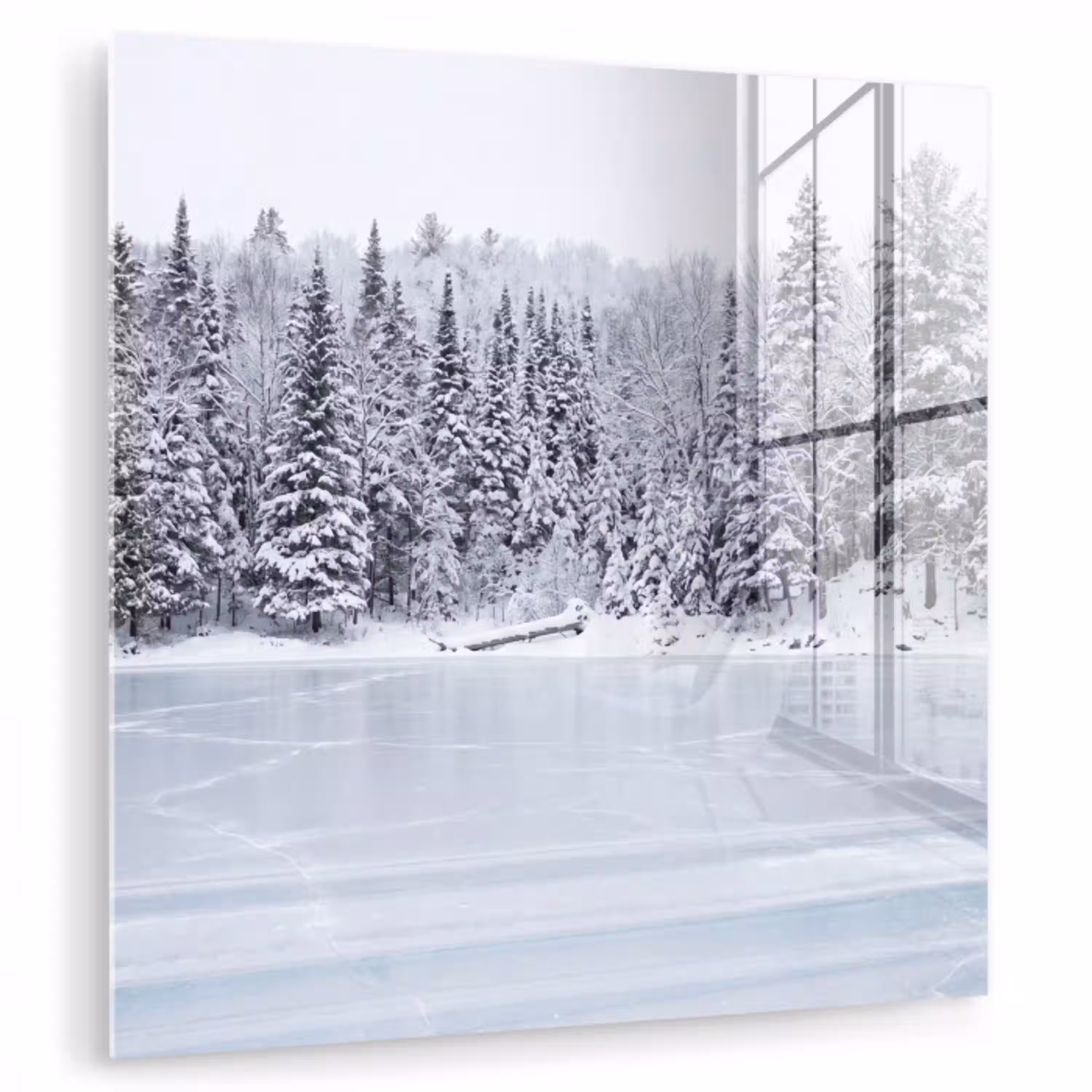 Meer - Dennen - IJs - Winter - Rustgevend plexiglas 5mm klein -zzzproduct_nieuw