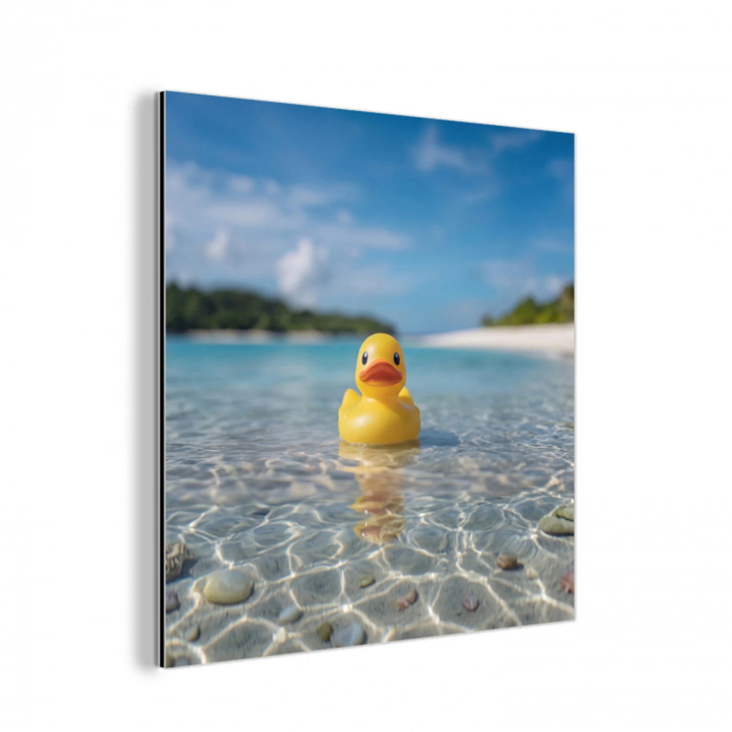 Tropisch - Badeend - geel aluminium wit klein -3d