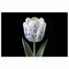 Tulp - Patroon - Blauw poster papier klein -3d