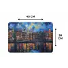 Grachten Amsterdam - Huizen - Stad - Kleurrijk Placemat vinyl groot -specs