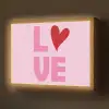Love - Roze - Hart - Valentijn Light Box met batterij (Wandlamp) middel -z3d_website