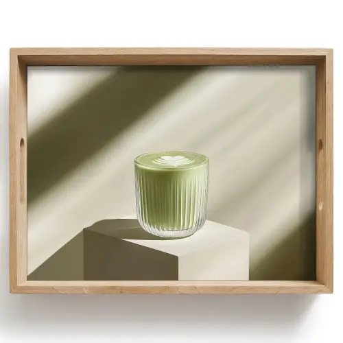 Matcha - Glas - Groen - Minimalistisch Dienblad Rechthoek middel -z3d_shopping